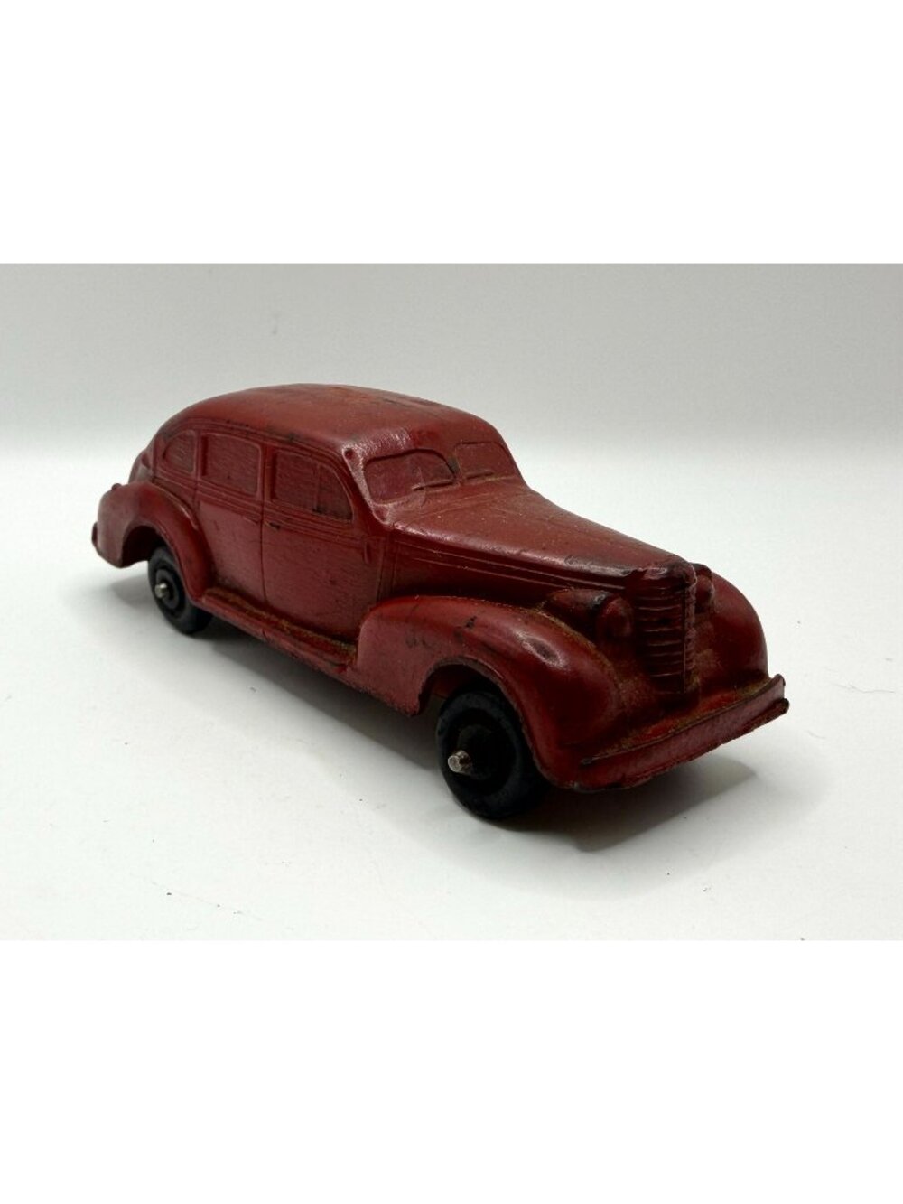 Antique 1930s Auburn Rubber Co Oldsmobile Sedan Red Prewar Collectible Toy Car X
